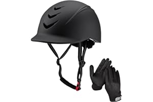 ALMPAL Equestrian Set - Helmet and Gloves for Horseback Riding and Training - Horse Riding Safety Gear Helmets Equestrian Equi-Pro Gear Gloves for Women, Man