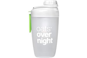Oats Overnight Shaker Bottle – Leakproof Shaker Cup with Secure Screw Cap & Fill Line, Dishwasher Safe – Mixing Cup, Protein Shakes, Oatmeal, Breakfast On-the-Go & Travel