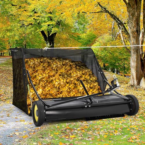 GAOMON 44 Inch Lawn Sweeper Tow Behind, Large Pull Behind Lawn Sweeper, Heavy D…