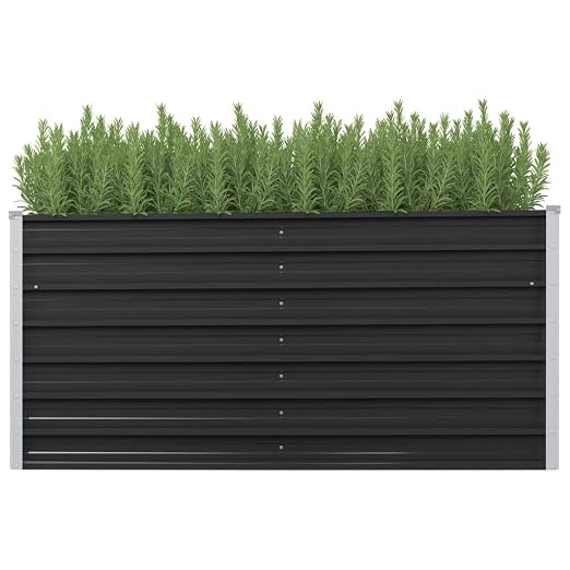 vidaXL Jardinera de Jardín de Acero Galvanizado 160x40x45cm Gris ...