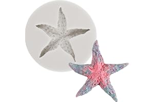 MINFEIDMS Marine Theme Fondant Silicone Mold Starfish Silicone Mold For Cake Decoration Cupcake Topper Candy Chocolate Gum Paste Polymer Clay Set Of 1