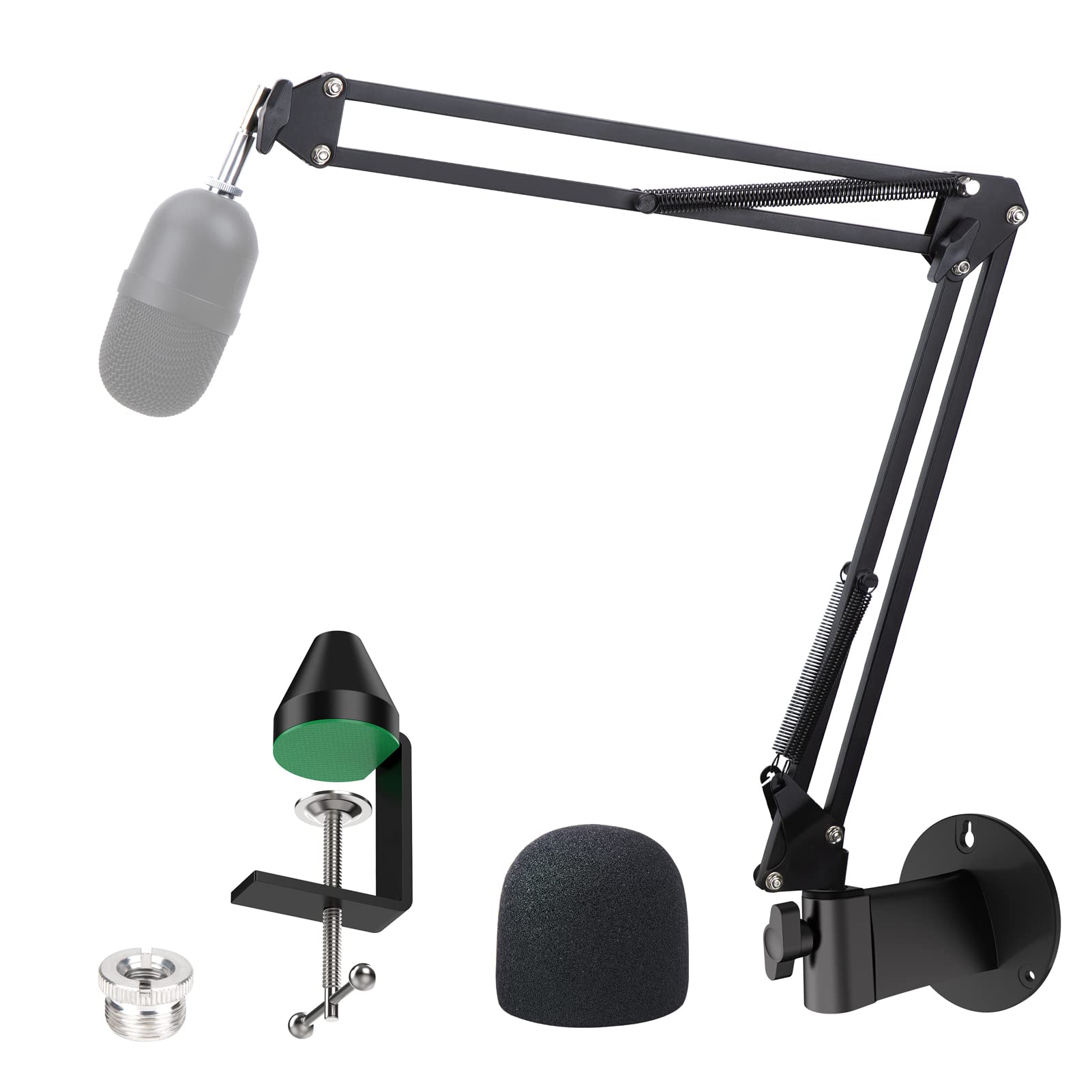 Razer Seiren Mini Stand - Wall Mount Boom Arm with Mic Cover Foam and Table Mount Clamp, Mic Stand with Windscreen Pop Filter for Razer Seiren Mini by YOUSHARES