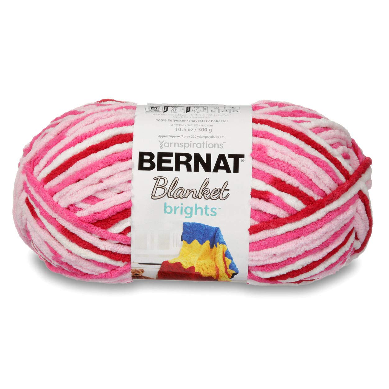 BERNAT" Blanket Brights Big Ball Yarn, Fibre: 100% Polyester, Raspberry Ribbon VARG, 300G