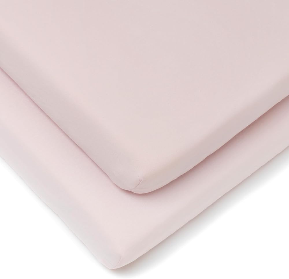 Clair de Lune 2 Pack Fitted Jersey Cot Sheets 60 x 120 Pink