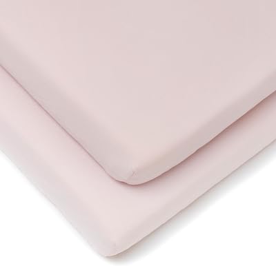 Clair de Lune 2 Pack Fitted Jersey Cot Sheets 60 x 120 Pink