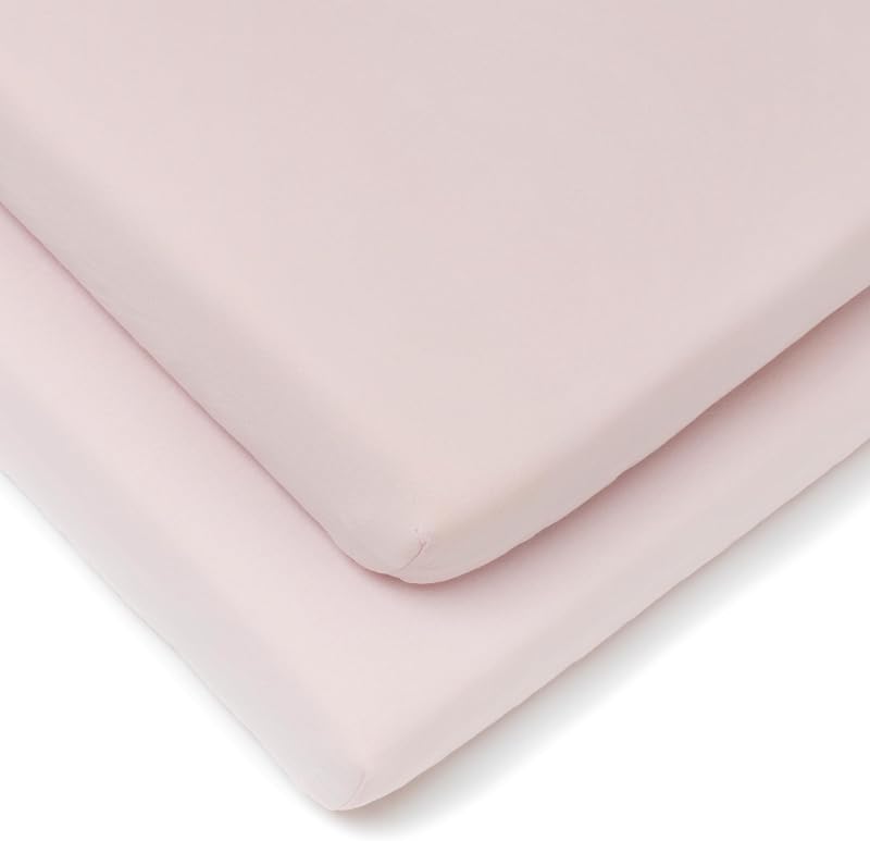 Clair de Lune 2 Pack Fitted Jersey Cot Sheets 60 x 120 Pink