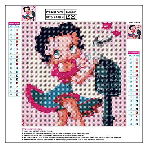 5D Diamond Painting Mosaic Making 5D DIY Full Drill Diamond Painting Cute Cartoon Girl Cross Stitch Embroider