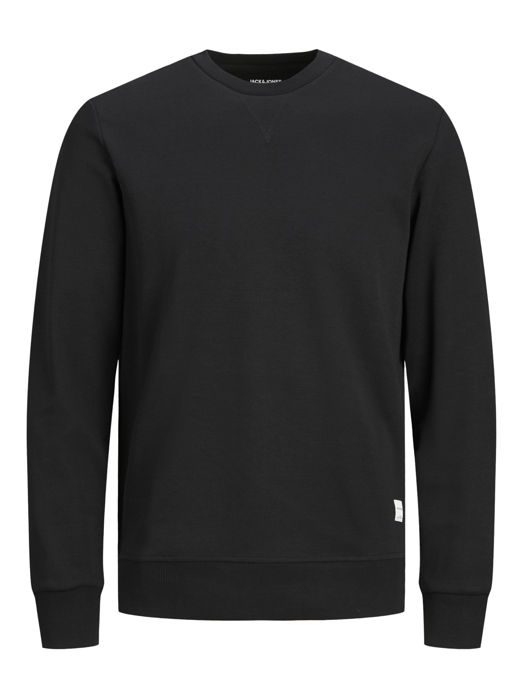 JACK & JONES Herren Jjebasic Crew Neck Noos Sweatshirt, Schwarz, M EU