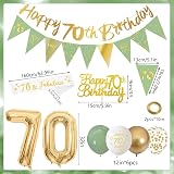 Yontree 70th Birthday Decorations Sage Green Gold White Party Supplies view 2