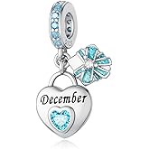 MICOO 925 Sterling Silver Birthstone Charms Bead Charms for Bracelet and Necklace Happy Birthday Charm Jewelry Gift for Women