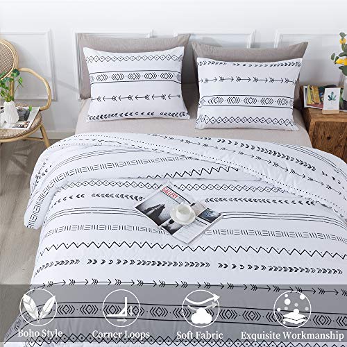 Litanika White Boho Comforter Full(79x90lnch), 3 Pieces(1 Bohemian