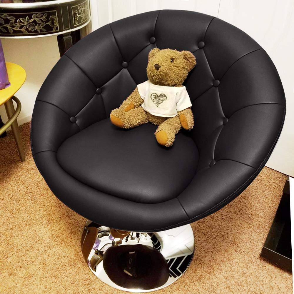 Yaheetech Contemporary Round Tufted Back Tilt Swivel Accent Chair