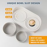 AHX Elevated Dog Food Water Bowl Set Ceramic Double Bowls Grey view 2
