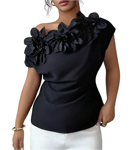 OYOANGLE Women's Long Sleeve Rib Knit Ruffle Off Shoulder Blouse