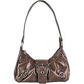 FortuneFlare Women's Y2k Purse Hobo Shoulder Bag Goth Tote Handbag Buckle Punk Cute Leather Purses Gift 2000s