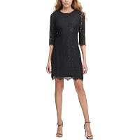 Dress the Population Women's Claudette Lace Sheath Midi Dress Dress,  Black/Nude, S at Amazon Women's Clothing store