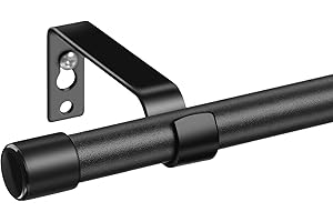 COGARDENSHOWER Black Curtain Rods for Windows 28 to 48 Inch - 5/8 Inch Small Curtain Rod Set - Heavy Duty Cafe Drapery Rods with Brackets - Rustic Matte