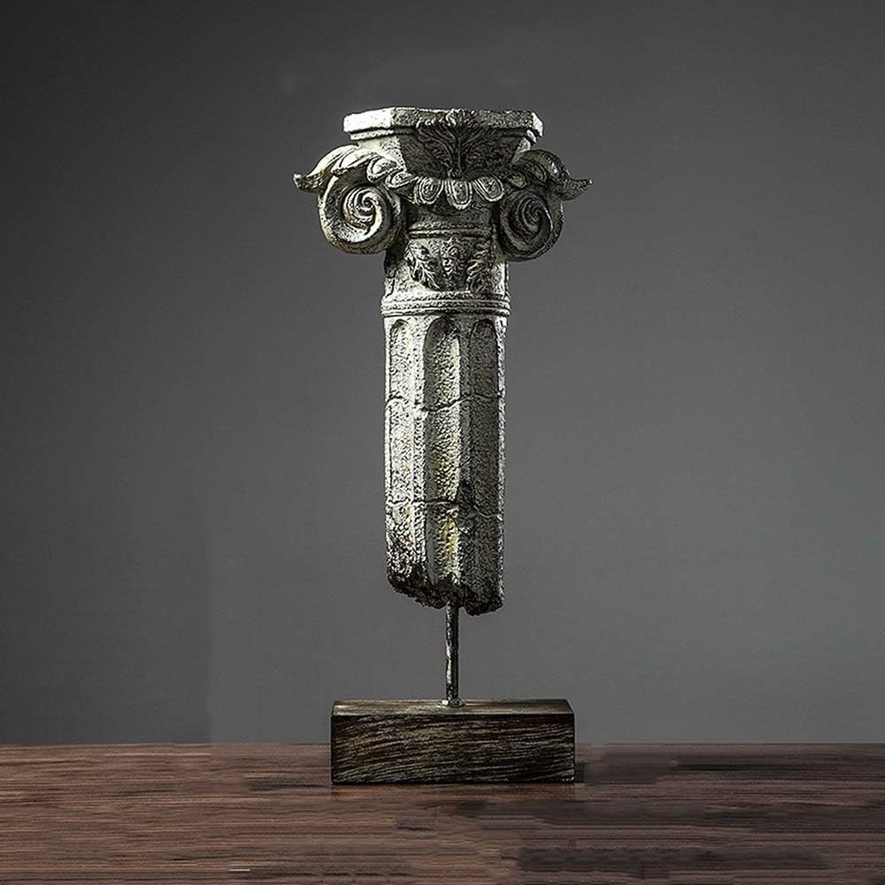 MQW Retro Nostalgia Roman Column Resin Crafts Decoration Creative Home Living Room Wine Cabinet Bedroom Study Hotel Club Office Adornment Gifts Delicate and Beautiful (Size : E)