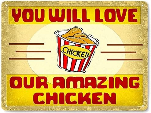 Yetta Quiller KFC restaurant fried chicken Metal sign food deli store vintage style wall decor 30x40cm.