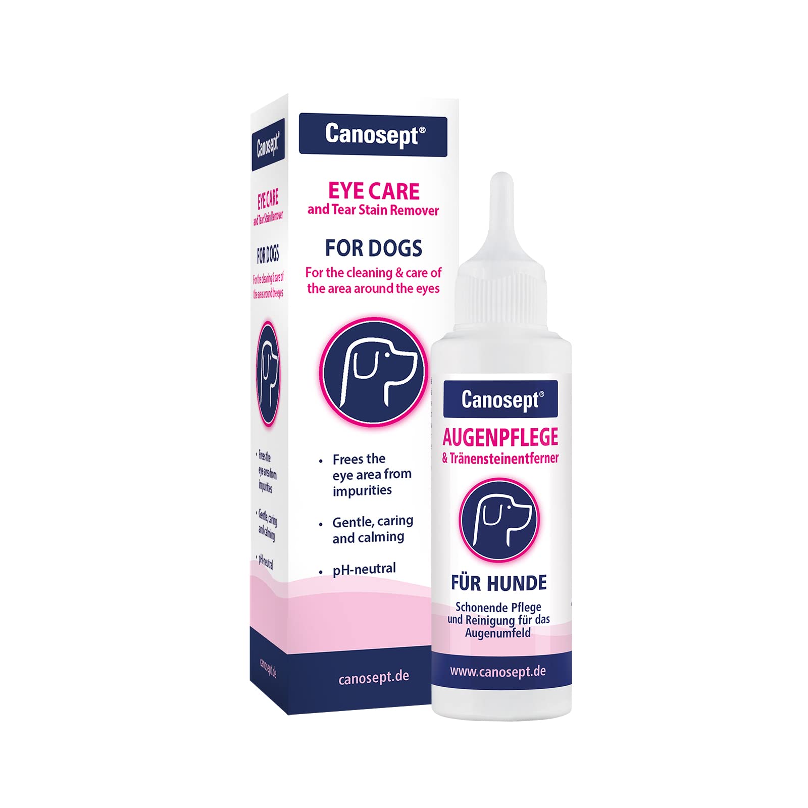 Canosept Dog Eye Drops For Infection 120ml - Eye Drops For Dogs - Dog Eye Cleaner - Dog Tear Stain Remover For Dogs Eyes - PH-Neutral, Without Fragrances - Care And Cleaning Around The Eyes