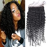 Youth Beauty Brazilian Virgin Human Hair 3 Part Body Wave Lace Closure Afro KInky Curly Clsure Bleached Knots Top Lace Closure with Baby Hair Size 4