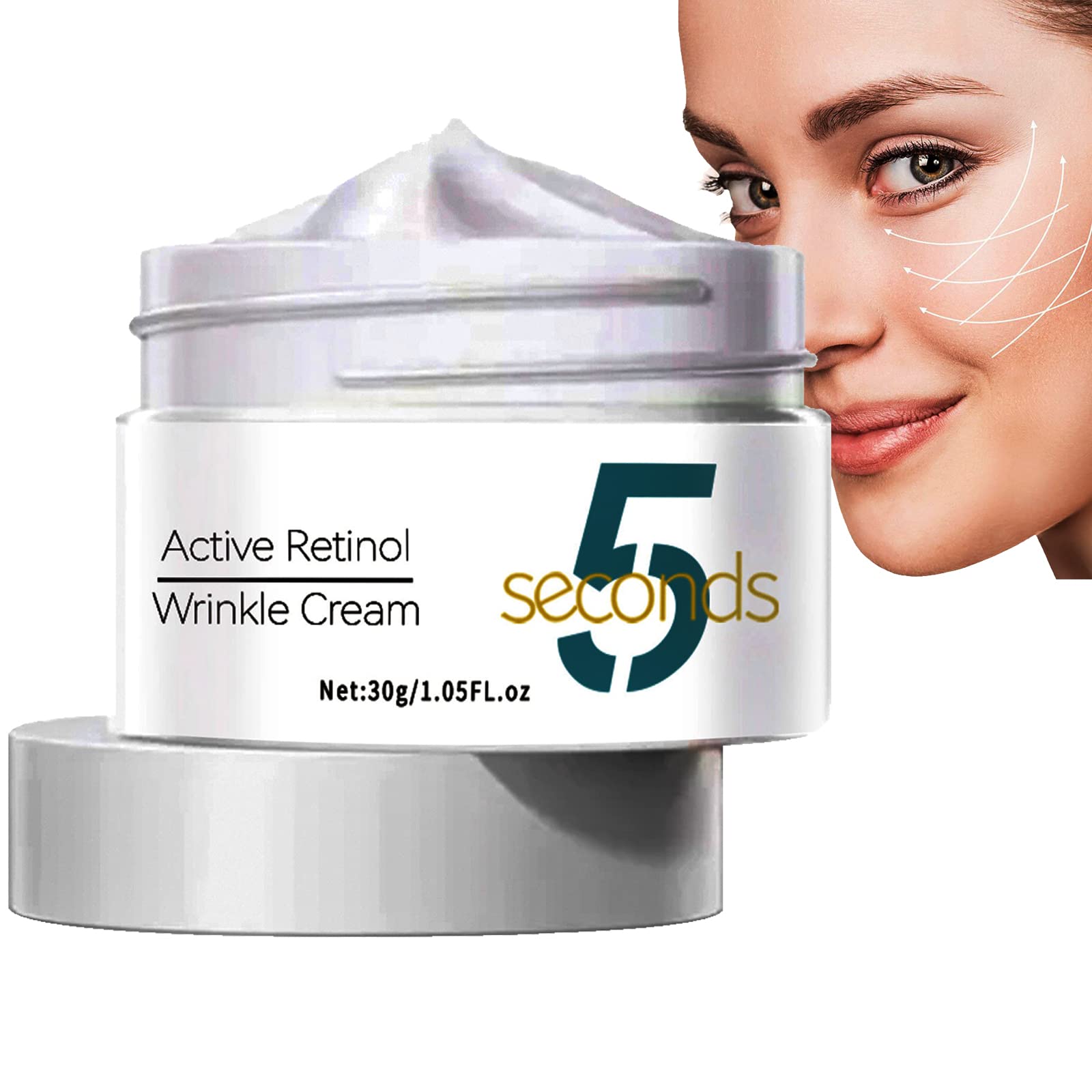 5 Seconds Retinol Anti-Wrinkle Cream,Instant Wrinkle Remover,Rapid Wrinkle Repair Cream,Instant Wrinkle Remover Rapid Wrinkle Repair Cream,Skin Tightening Cream for Face,Forehead 30ML
