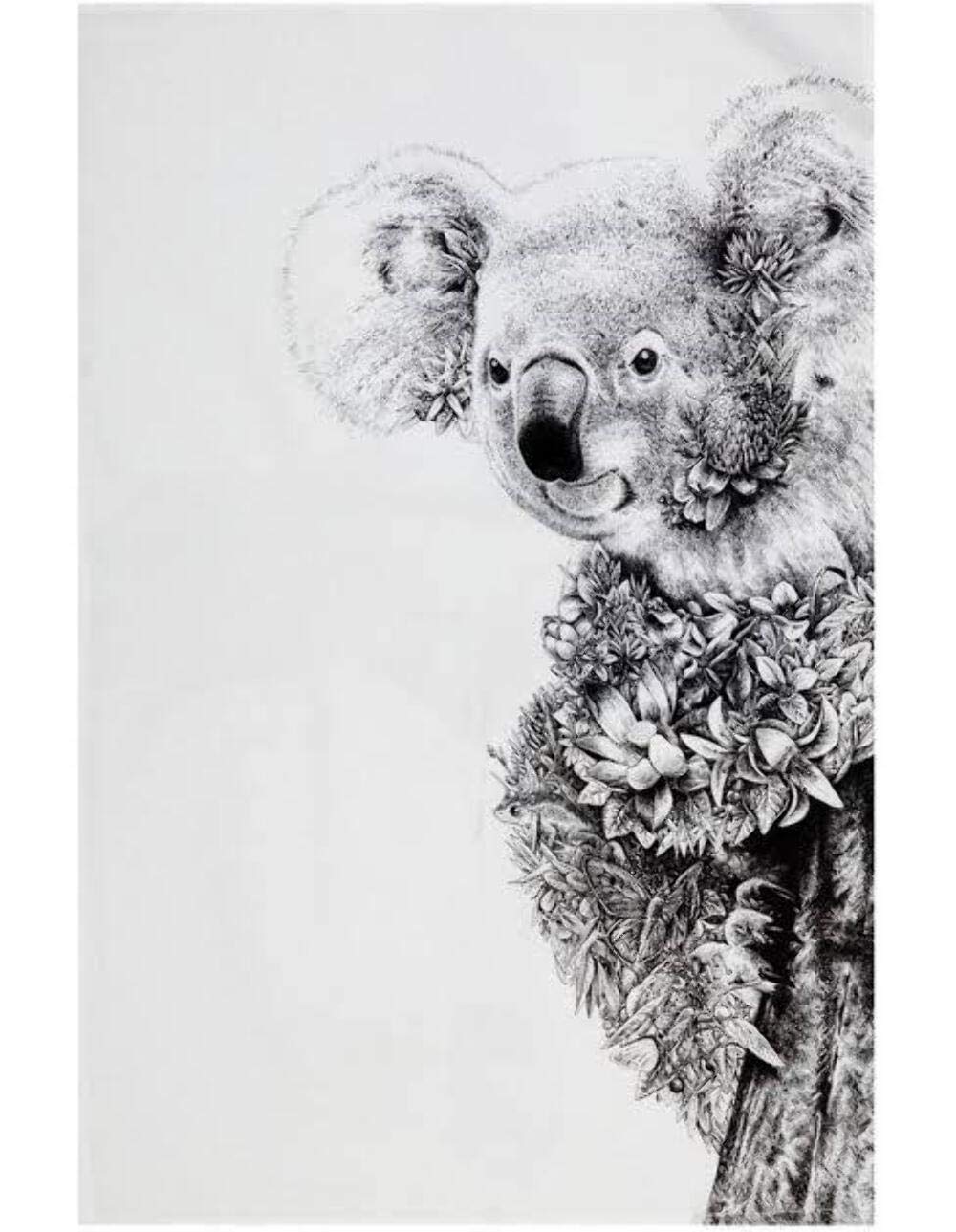 Maxwell & Williams Marini Ferlazzo Tea Towel with Koala on Gum Design, 1% Indian Cotton, White, 5 x 7 cm โ image 1