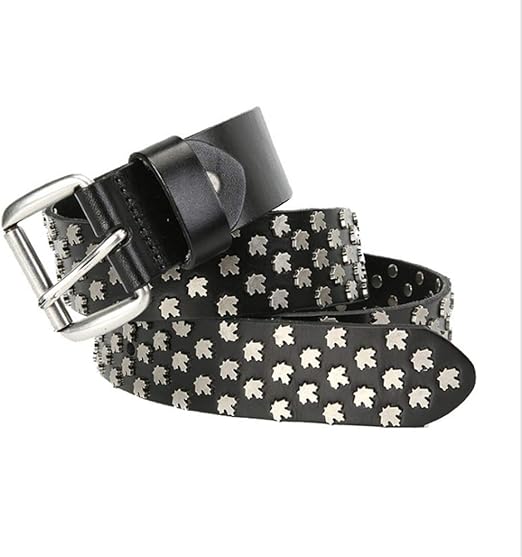 Amazon Co Jp メンズベルト カエデの葉ユニセックスレザーベルト男性女性大人ゴシックベルト手作りスチームパンクパンクロックベルトブラックウエストバンド サイズ 105 110cm ホーム キッチン