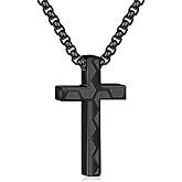 P.BLAKE Soccer Cross Necklace for Boys Men, Stainless Steel Cross Pendant Chain 16/18/20/22/24 Inches Soccer Accessories Religious Valentine's Day Sports Jewelry Gifts