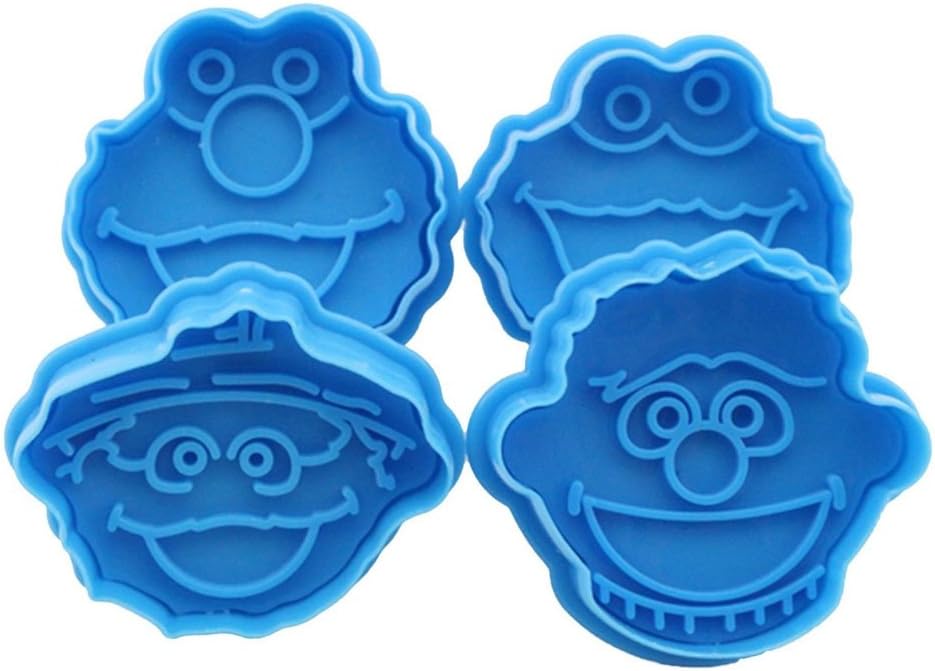 4pcs Grimace Biscuit Sesame Street Fondant Cake Mold Biscuit Cookie Plunger Cutters Sugarcraft Tool Cake Decorating Tools Kitchen Tool
