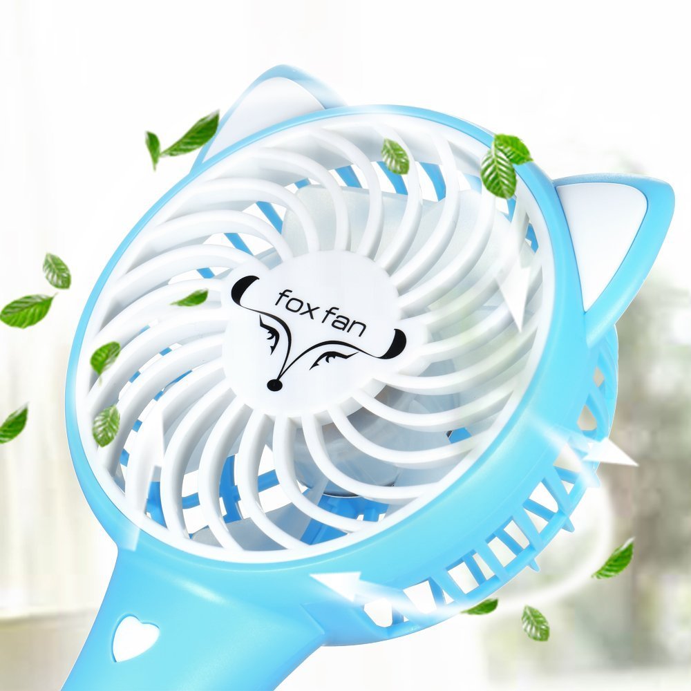 Niubity Mini Handheld Fan Portable Battery Operated Cooling Air Conditioning 3 Speed Mini Fan Electric Personal USB Desk Fans for Home and Travel