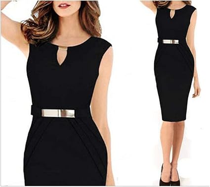 black knee length bodycon dress