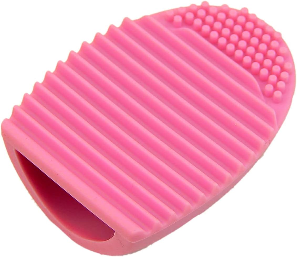 Cleaning Makeup Washing Brush Silica Glove Scrubber Board Cosmetic Clean Tools (Pink)