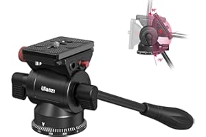 ULANZI SELECT Camera Fluid Video Tripod Head - ULANZI U210 Mini Pan Tilt Head Small Panoramic Ball Head with Arca Swiss Quick Release Plate Lightweight Filming Equipment for Compact Camera Loading up to 6.6lb/3kg