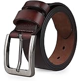 VRLEGEND Mens Belts for Jeans Casual Work Dress 34"-62" Men Belt Leather Big and Tall,Black & Brown Color