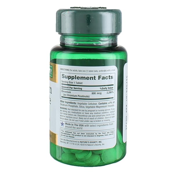 NATURE’S BOUNTY MEGA CHROMIUM PICOLINATE 800 MCG TABLETS 50 EA (PACK OF 2)