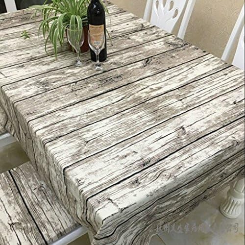 Jinsen Vintage Wood Grain Tablecloth,Linen Embroidered Rectangle Washable Dinner Picnic Table Cloth,Assorted Size(120x120 cm,(48x48 inch))