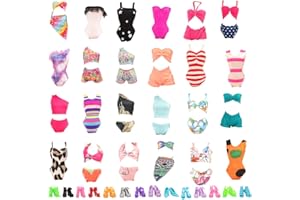BARWA 5 Sets Swimwear Swimsuit Beach Bikini Bathing Clothes with Shoes for 11.5 Inch Doll…