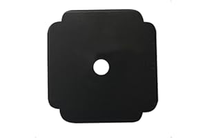 trust4care 4-Pack Black Square Rosette Backplate of Bifold Cabinet Knobs, 1-3/5 Inch Zinc Rectangular Back Plates for Bi-Fold