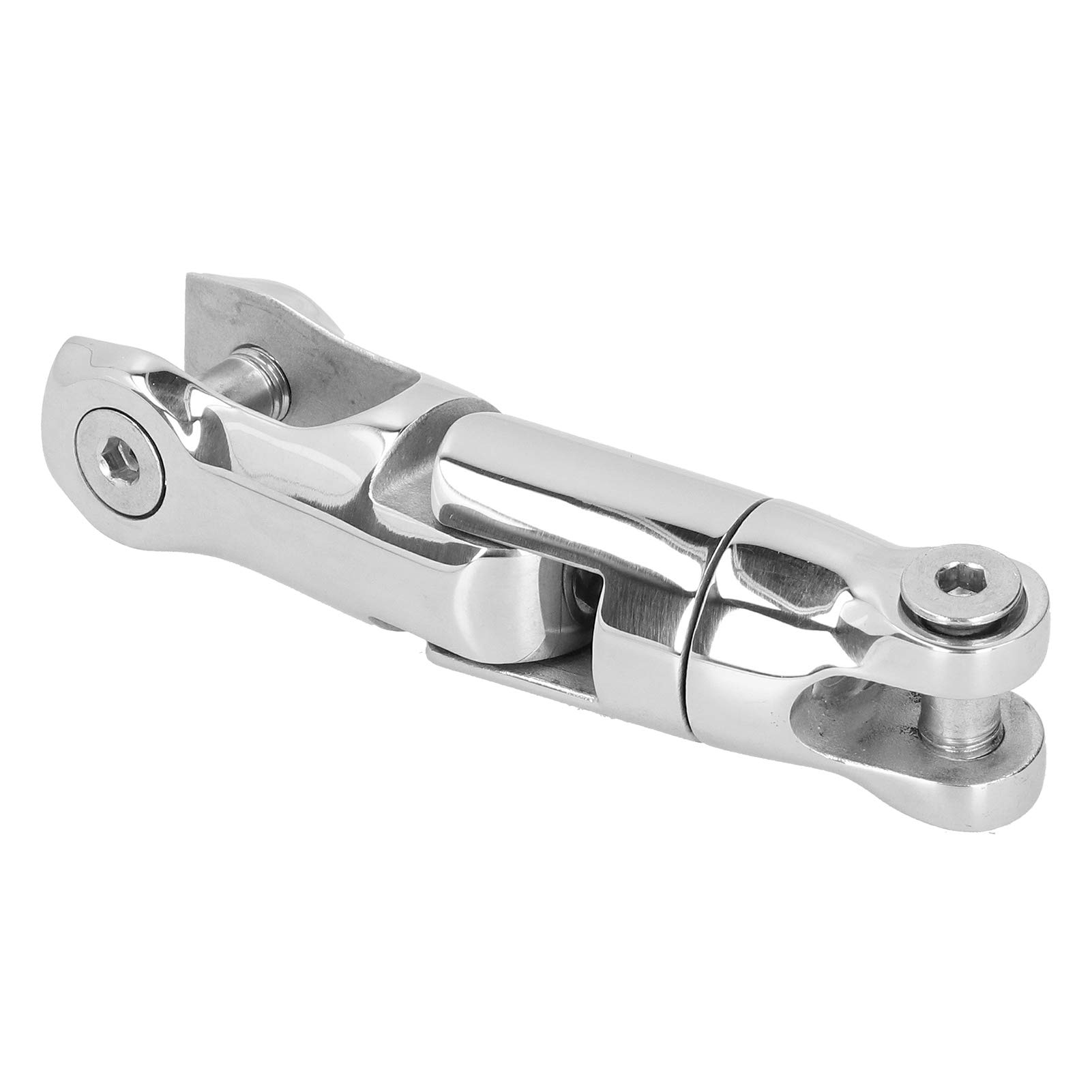 Boat Anchor Connector, Marine Anchor 3 Joint 316 Stainless Steel Swivel Connector Mirror Polished Hardware for 0.4/0.5in Chain