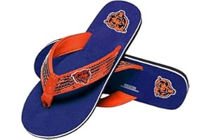 FOCO Womens NFL Team Logo Sequin Strap Sandals Flip Flops