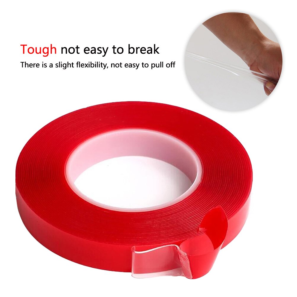 Removable Acrylic Double Sided Mounting Tape for Car Glass Picture,1mm Thickness 10M Length Clear Strong Sticky Indoor Adhesive Tape1/4 1/3 2/5 1/2 3/5 4/5 Inch (20mm)