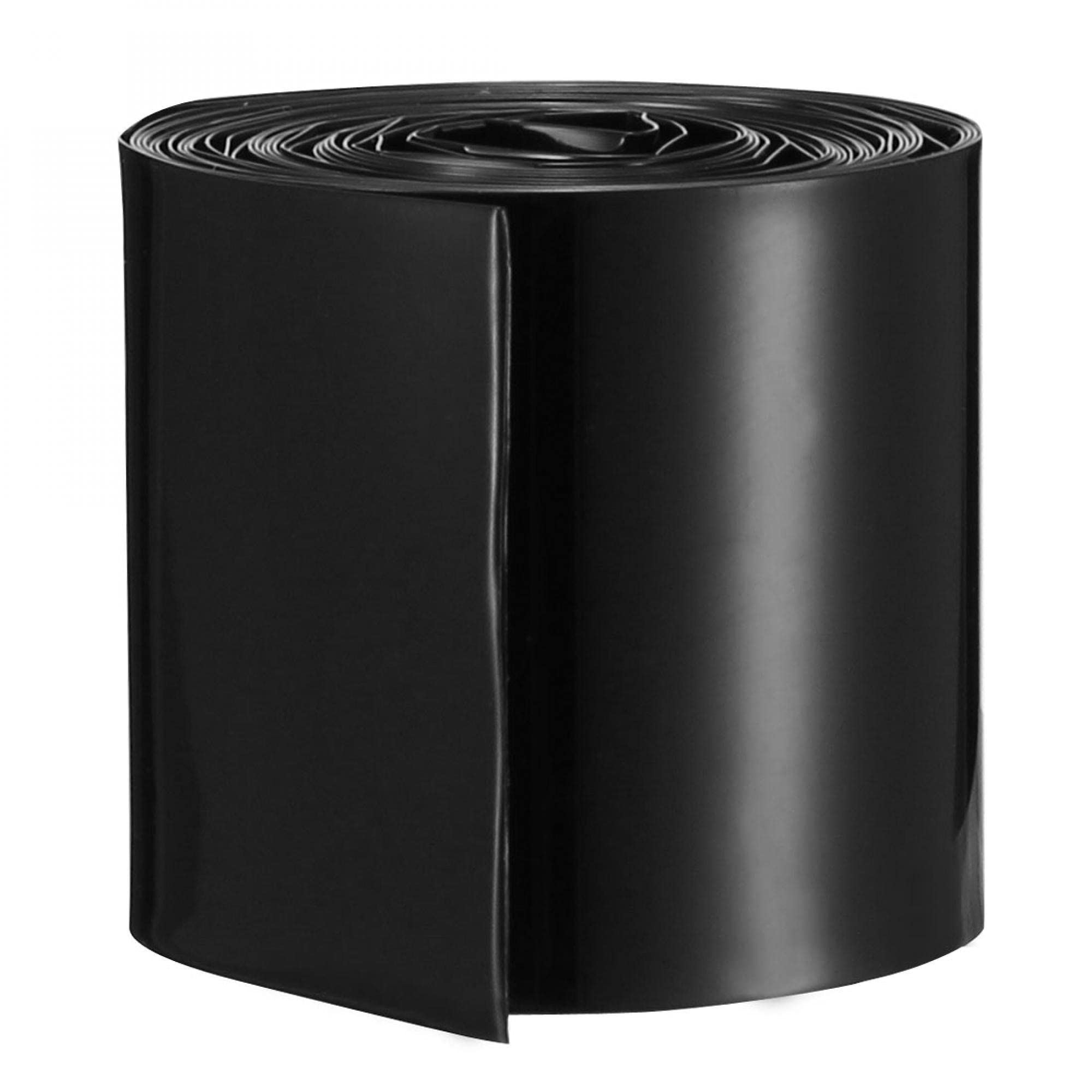 sourcingmap 29.5mm Flat PVC Heat Shrink Tubing Battery Wrap 2m Length for Battery Black