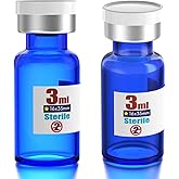 Ks-Tek Sterile Empty Vials with Self Healing Injection Port,with Flip Off Aluminum Cap,Sterile Package 10PCS (3ML Blue)