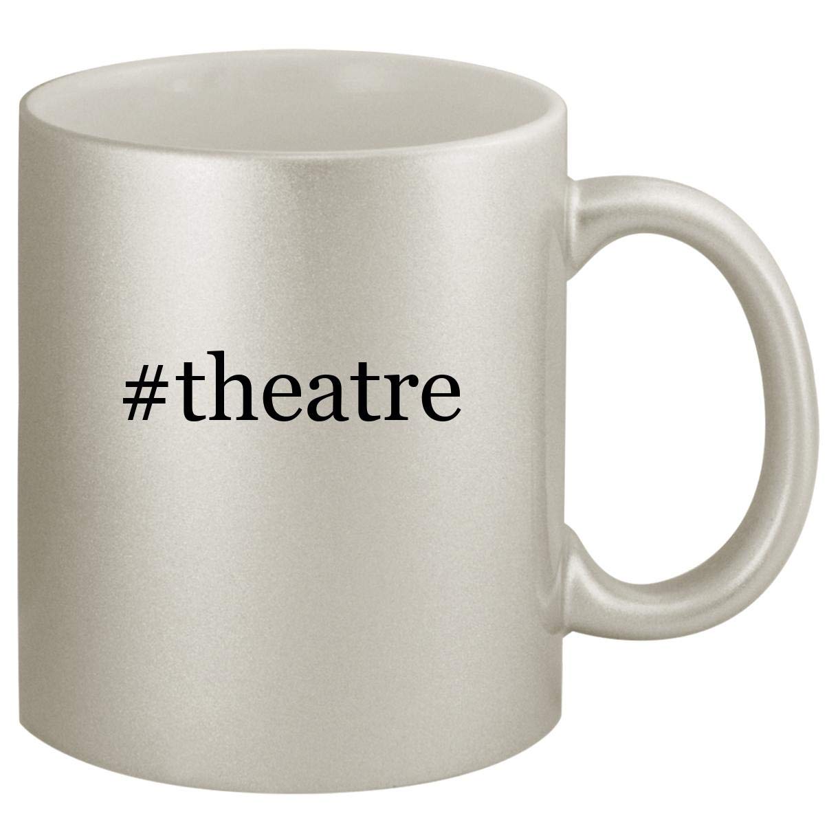 #theatre - Ceramic Hashtag 11oz Silver Coffee Mug, Silver
