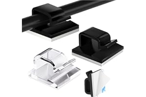 120 Pcs Cable Clips, Adhesive Cord Organizer for Home Office Desk Wall TV Car, Self-Adhesive Wire Management Clips (Black & C