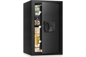 APRXUVOT 3.2 Cuft Large Safes for Home Use Fire and Water Proof, Fireproof Safe Box with Digital Keypad, Spare Keys and Removable Shelf, Personal Home Safe Box for Documents Money Firearm Valuables