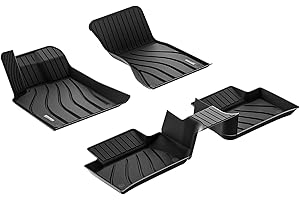 3W Floor Mats Compatible for Porsche Macan 2014-2025 TPE All Weather Custom Fit Floor Liner 1st and 2nd Row Car Mats Black