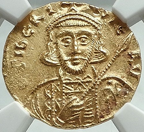 698 TR TIBERIUS III Apismar 698AD Ancient AV Byzantine S coin MS NGC