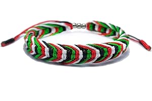 LAMIBEE Country Proud, Country Flag Color Tibetan Wrist Wrap Bracelet, Amulet and Boho Style Rope Bracelet and Bangles for Women, Men, String Thread Bracelets